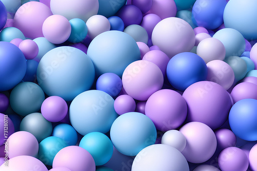 Pile Of Brightly Colored Easter Eggs   pastel color spheres    3d render colorful pastel balls abstract background  AI generated artwork