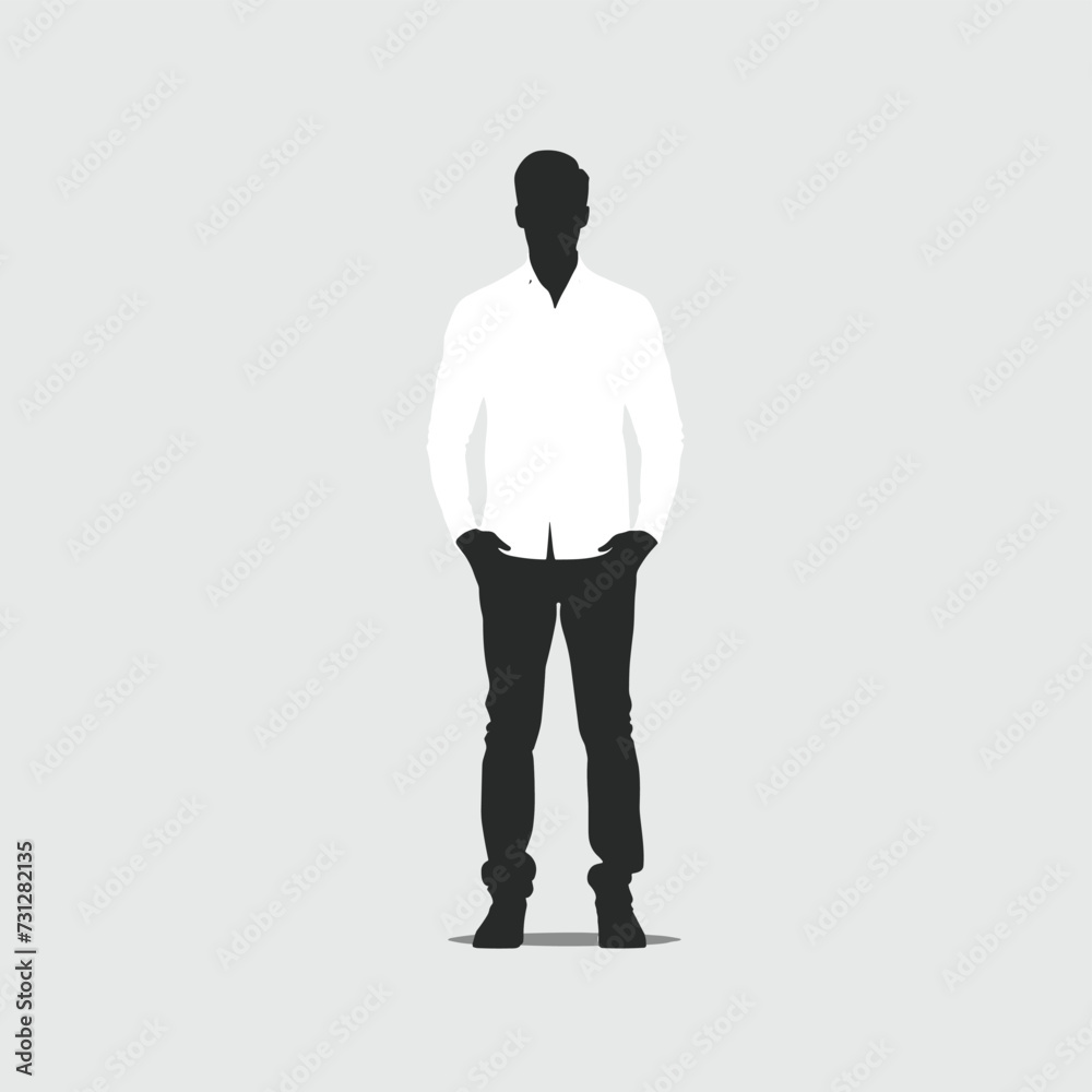 Man silhouette black and white vector illustration isolated background Man silhouette black and white vector illustration isolated background