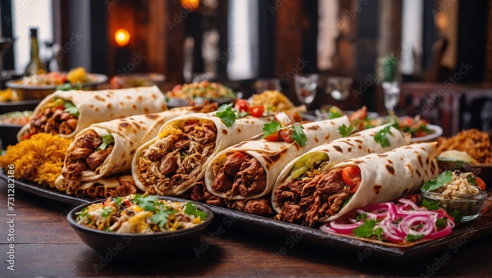 Fototapeta premium Shawarma plate in the restaurant