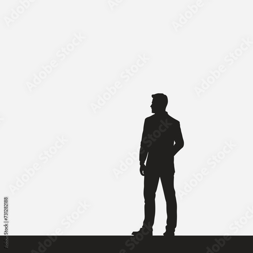 Man silhouette black and white vector illustration isolated background