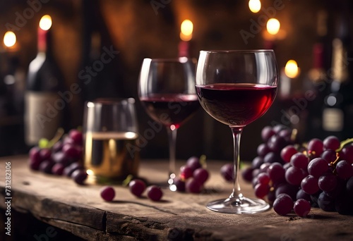 Verres de vin rouge sur une table