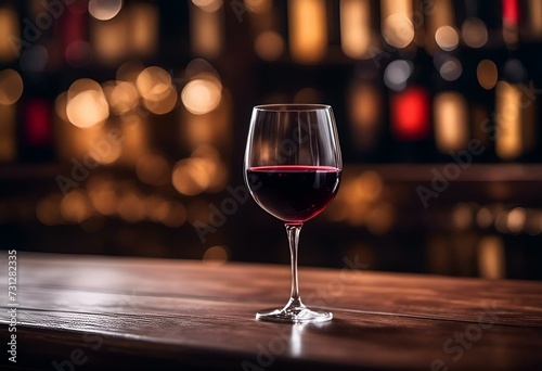 Verre de vin rouge dans un bar