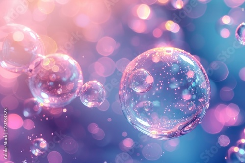 Bubbles rise through translucent liquid, catching the light in a playful dance