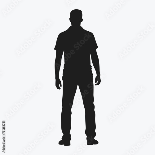 Man silhouette black and white vector illustration isolated background