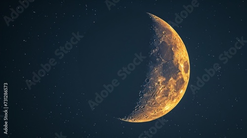 Captivating views of the crescent moon signaling the start of the blessed month of Ramadan photo