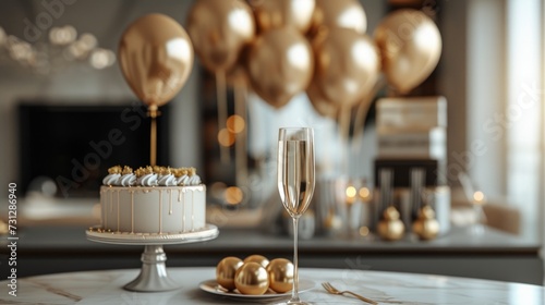 Sleek and minimalist decor infuses the birthday scene with timeless sophistication