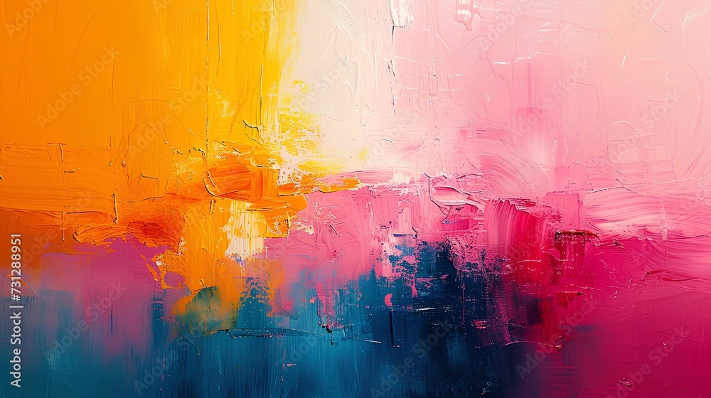 Abstract artworks created with bold colors and dynamic brushwork. AI generate illustration