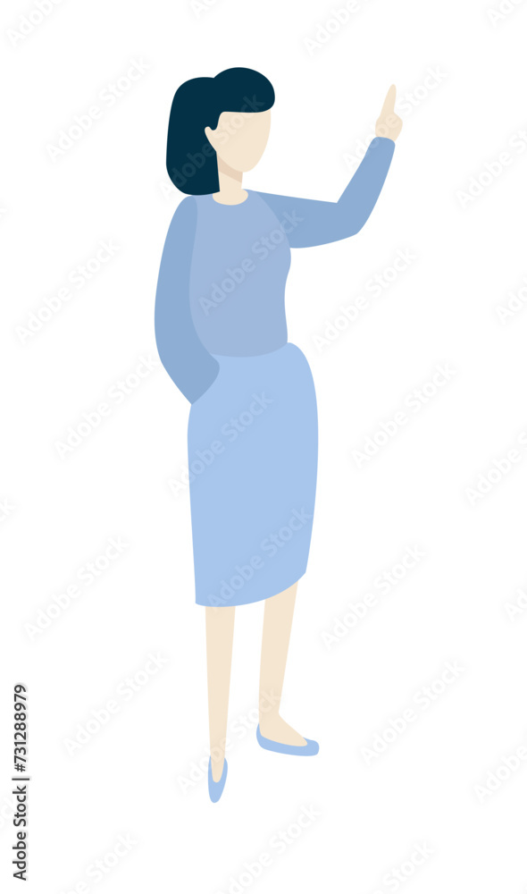 A cheerful cartoon woman points upward, symbolizing direction, confidence, and motivation. The vibrant and stylish graphic is perfect for conveying a positive and dynamic message, capturing attention A cheerful cartoon woman points upward, symbolizing direction, confidence, and motivation. The vibrant and stylish graphic is perfect for conveying a positive and dynamic message, capturing attention