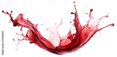 Delicious red wine splash, cut out photo