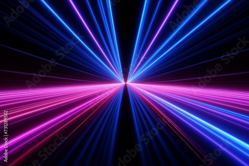 abstract ascending pink blue neon lines isolated on black background. Digital ultraviolet wallpaper