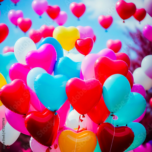 Balony w kształcie serc © Kamil