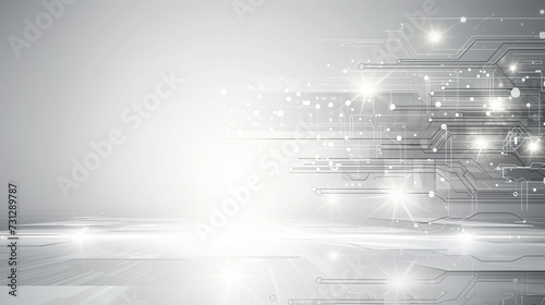 Grey technology background in processor style