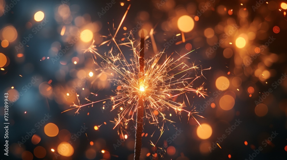 Stunning shots of the night sky illuminated by dazzling fireworks to mark the beginning of the new year - obrazy, fototapety, plakaty 