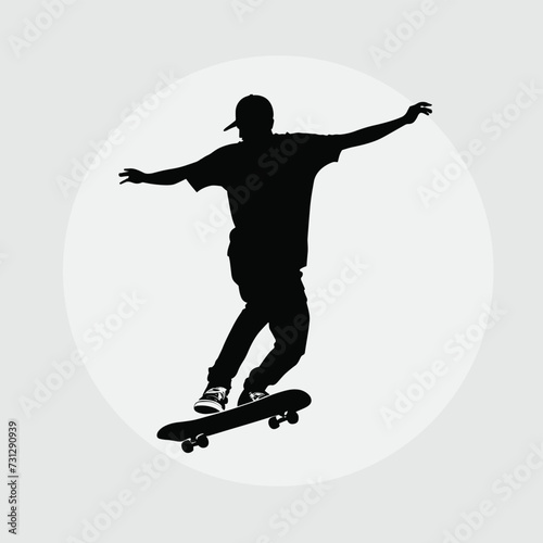 Skateboarder silhouette skateboard silhouette vector illustration