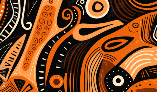 african inspired seamless pattern, ethnic abstract background traditional vector wallpaper