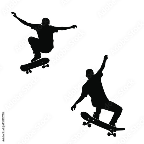 Skateboarder silhouette skateboard silhouette vector illustration