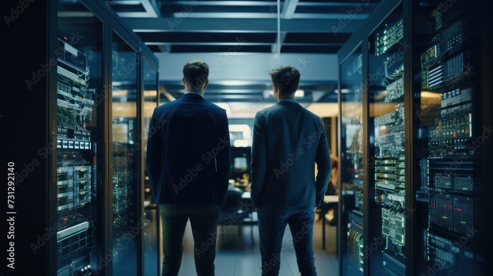 Obraz premium IT specialists talk about solving problems in the modern IT industry