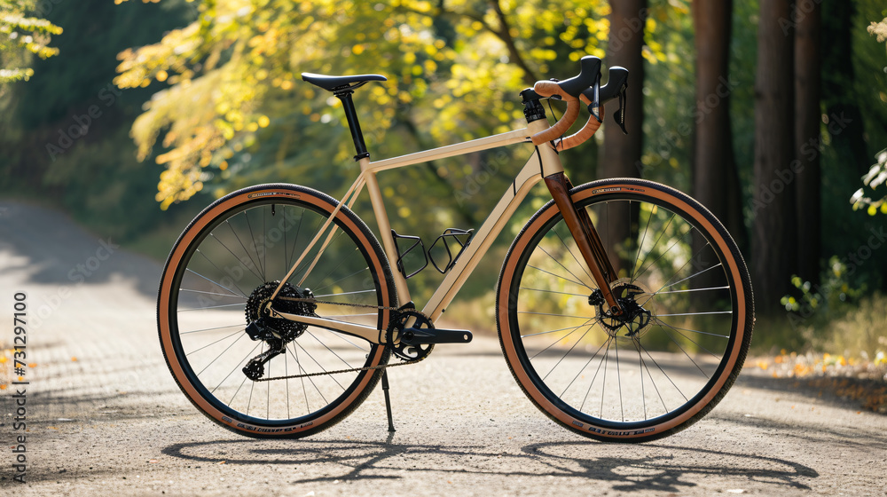 A sleek and modern high-end bicycle is displayed in an urban environment, highlighting its incredible lightweight design and impressive performance features. Get ready to elevate your cyclin