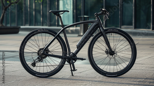 Sleek, agile and utterly stylish, this high-end bicycle mockup effortlessly glides through the bustling urban streets, exuding a sense of speed and freedom. Its lightweight design and high-p