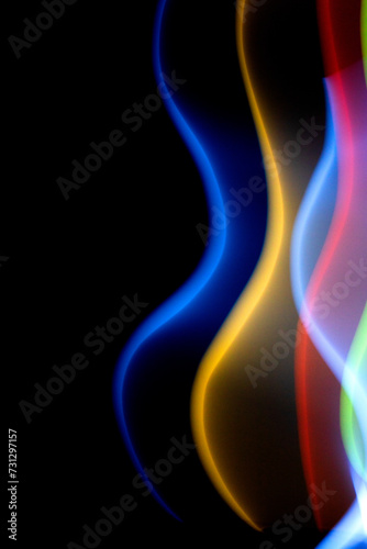 Neon Wavy Rainbow Lines on Black Background
