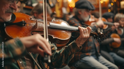 Captivating shots of musicians playing traditional Irish music in pubs