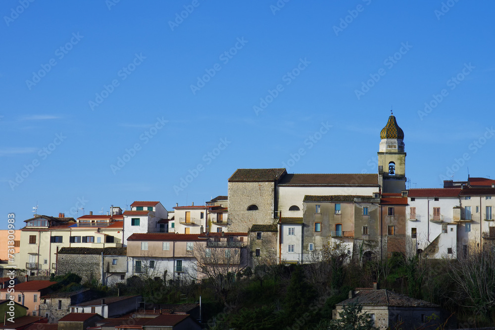 View of San Lupo, a small Italian town in the province of Benevento in Campania