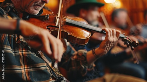 Captivating shots of musicians playing traditional Irish music in pubs