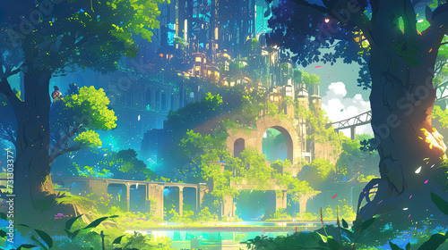 Wallpaper Mural planet earth future solar power illustration manga style Torontodigital.ca