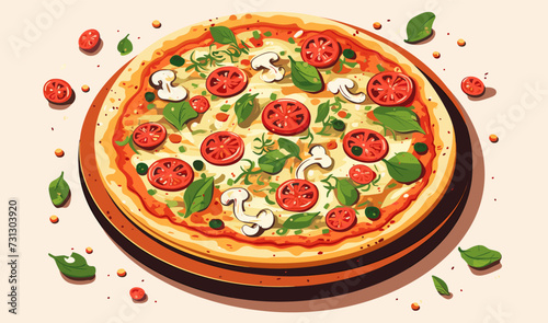 pizza vector flat minimalistic asset isolated vector style illustration