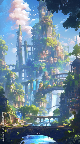 Wallpaper Mural planet earth future solar power illustration manga style Torontodigital.ca