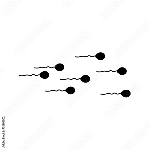 Sperm icon flat design illustration