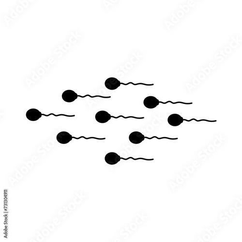 Sperm icon flat design illustration
