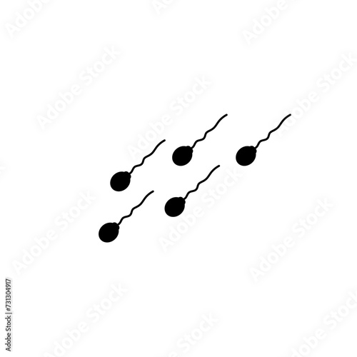 Sperm icon flat design illustration