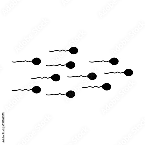 Sperm icon flat design illustration