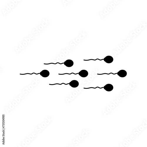 Sperm icon flat design illustration