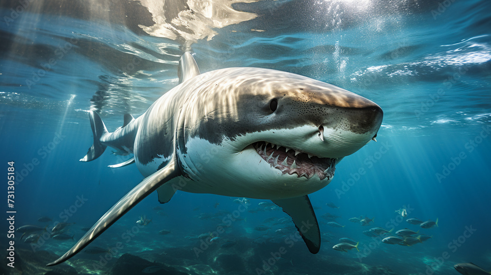 Fototapeta premium a majestic shark underwater