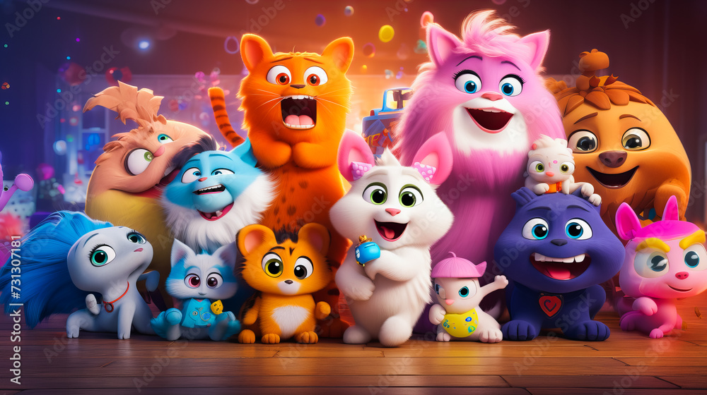 Animal Friends. Charismatic Cartoon Characters