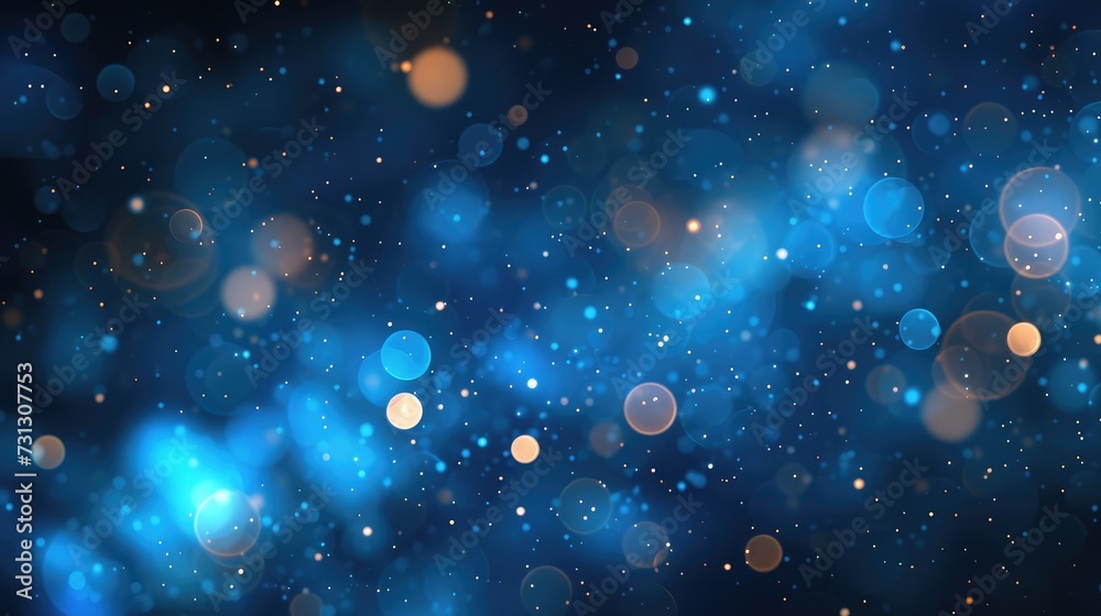 Blue Festive Christmas elegant abstract background with bokeh lights and stars Blue Festive Christmas elegant abstract background with bokeh lights and stars