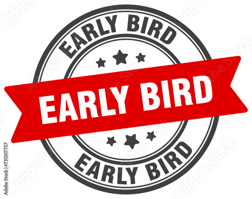 early bird stamp. early bird label on transparent background. round sign