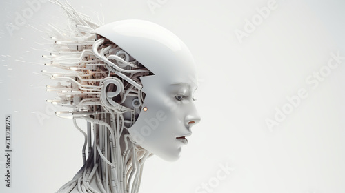 Cyborg android new era and technology. Artificial intelligence	
