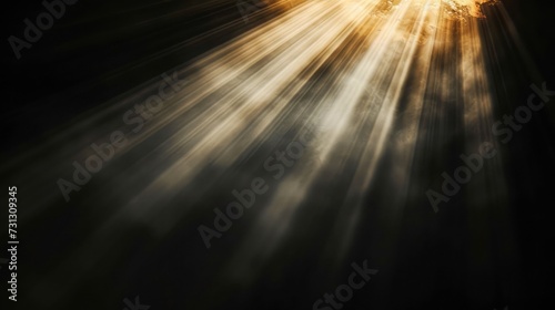 Sun rays light isolated on black background for overlay design © buraratn
