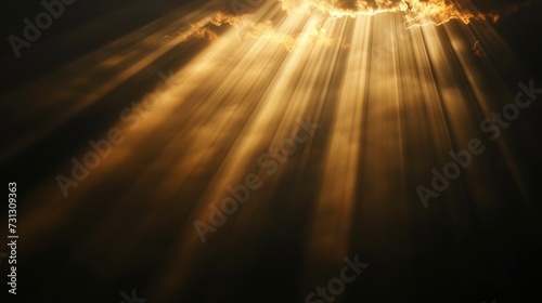 Sun rays light isolated on black background for overlay design