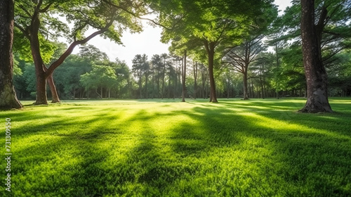 Smooth Carpet of Verdant Grass. Expansive Green Serenity Landscape