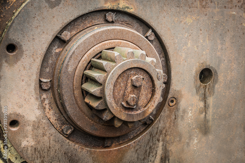 Detail of a mining industry transmisson gearbox. Detail of a mining industry transmisson gearbox.