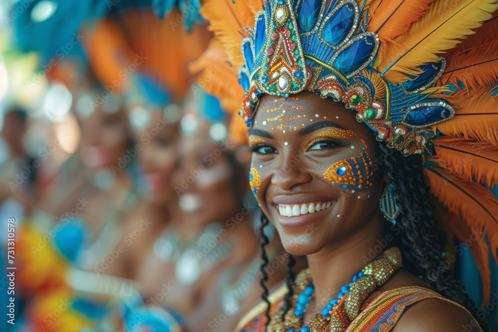 Φωτογραφία The pulsating rhythm of a samba parade, where vibrant costumes and infectious energy fill the streets