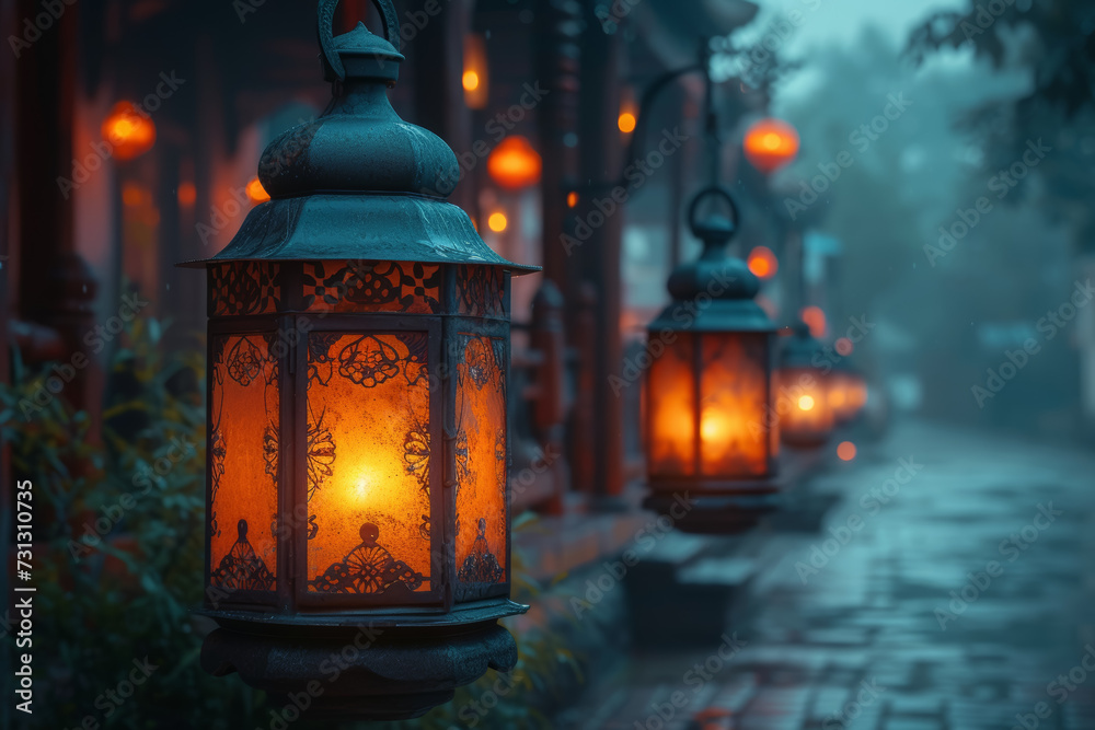 The glow of traditional lanterns, or The glow of traditional lanterns, or