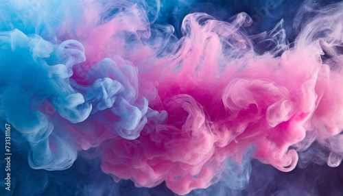 colorful pink and blue smoke close up background banner generated