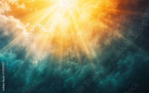 Raios solares brilhando na Bíblia, conceito religioso photo