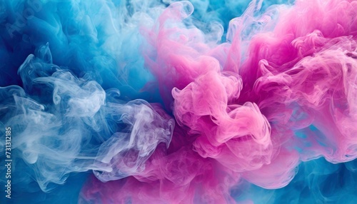 colorful pink and blue smoke close up background banner generated