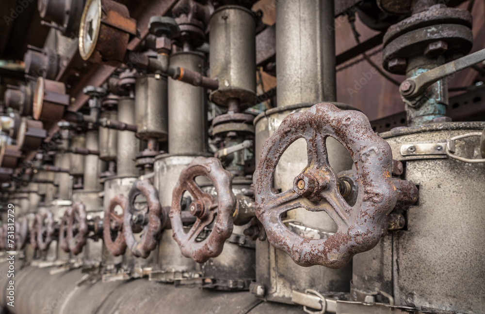 Water supply pipes on a historic blast furnace. Water supply pipes on a historic blast furnace.